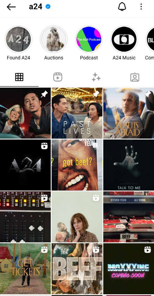 'A24' 인스타그램 갈무리.