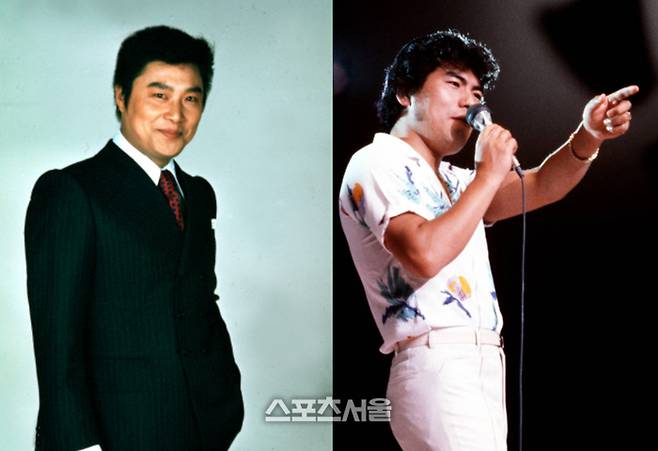 가수 겸 배우 남진(왼쪽)과 나훈아. 스포츠서울DB