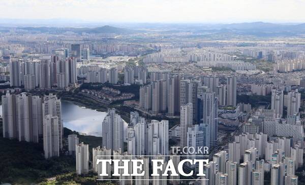 상공에서 바라본 광교 신도시 모습. /뉴시스