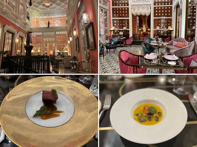 핑크펄 내부 모습과 이곳에서 맛본 음식 / 사진=이가영 여행+기자