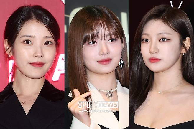 ▲ 아이유, 아이브 레이, 에스파 닝닝(왼쪽부터). ⓒ곽혜미 기자