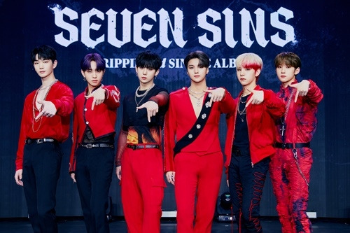 드리핀(DRIPPIN)이 세 번째 싱글 ‘세븐 신스(SEVEN SINS)’ 발매 기념 쇼케이스에 참석했다. 사진=울림엔터테인먼트