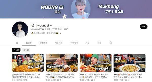 유튜브 채널 웅이