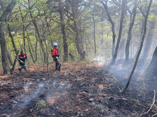 주왕산 산불 진화 모습(사진=산림청).