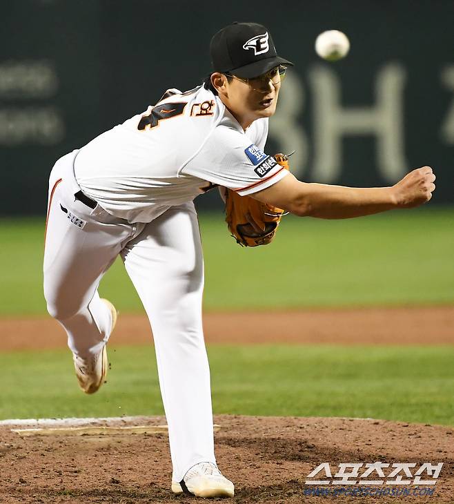 2023 KBO리그 한화 이글스와 두산 베어스의 경기가 19일 대전 한화생명이글스파크에서 열렸다. 한화 김서현이 역투하고 있다. 대전=박재만 기자 pjm@sportschosun.com/2023.04.19/
