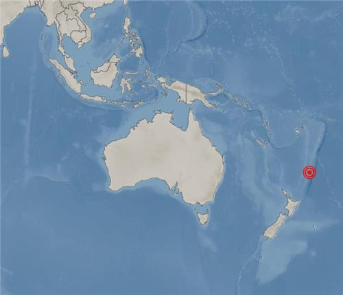 뉴질랜드 케르마덱 제도 해역서 규모 7.3 강진 [기상청 제공. 재판매 및 DB 금지]