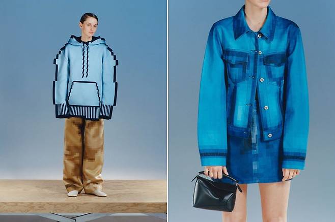 로에베 2023 봄여름 컬렉션. '픽셀 디자인'이 적용됐다. /로에베