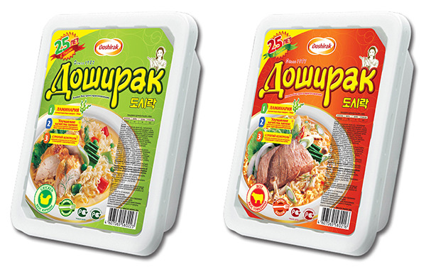 Paldo co.’s instant cup noodles Dosirak for Russian consumers [Photo provided by Paldo]