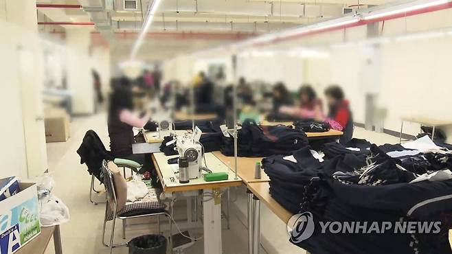 의류 공장 [연합뉴스TV 제공] 본 기사와 관련 없음