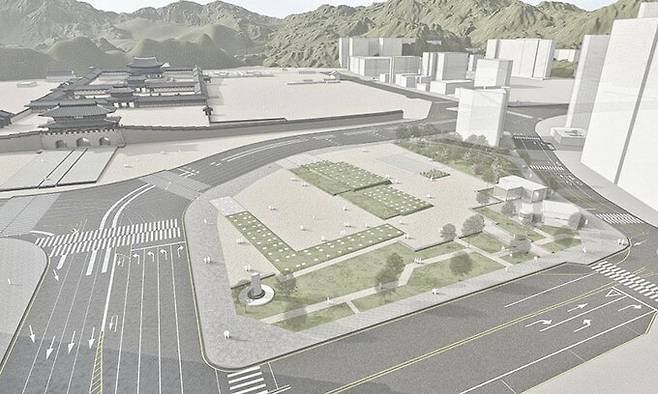 서울 종로구 광화문 앞에 만들어질 의정부지 역사유적광장. 서울시 제공