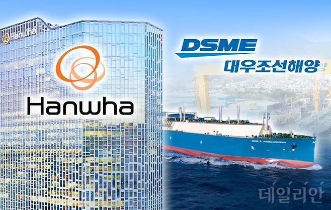 한화그룹 및 대우조선해양 이미지. ⓒ데일리안 박진희 그래픽디자이너