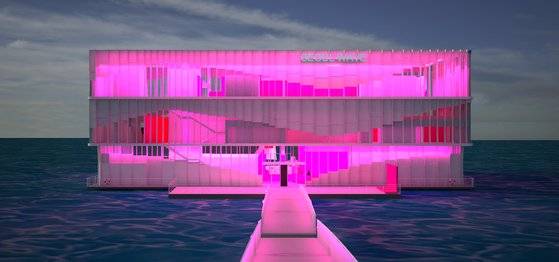 발렌티노 핑크 PP로 물든 서울 웨이브 아트센터. 사진 발렌티노