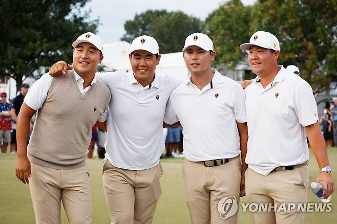 PGA 투어에서 활약하는 한국 선수들. 이경훈, 김주형, 김시우, 임성재.  [AFP=연합뉴스]