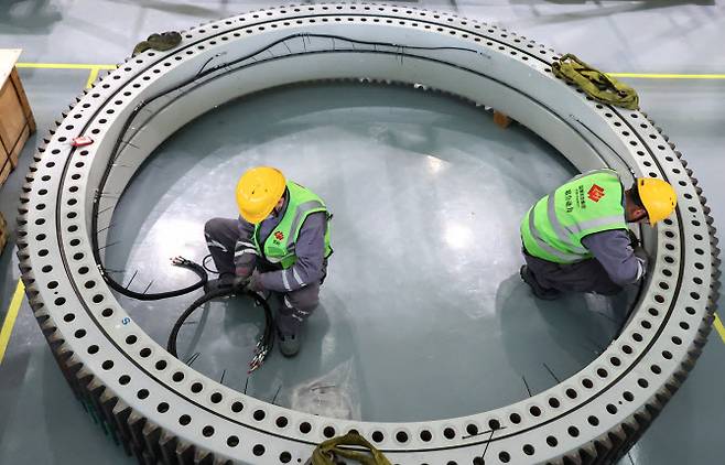 중국 동부 장쑤성의 한 공장.(사진=AFP)