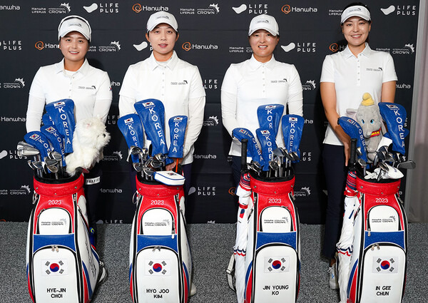 미국여자프로골프(LPGA) 투어 2023 한화 라이프플러스 인터내셔널 크라운에 출전하는 대한민국의 최혜진, 김효주, 고진영, 전인지 프로. 사진제공=Getty Images_LPGA