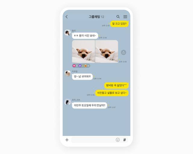말풍선 공감 리액션을 소개하는 카톡설명서. 카카오 제공
