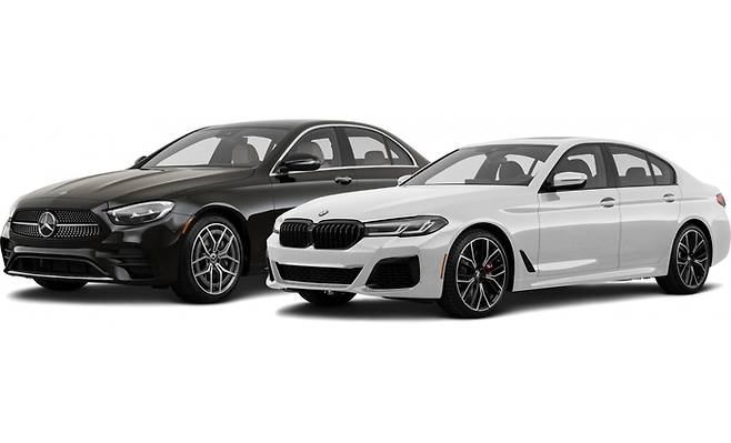 벤츠 E클래스(왼쪽)와 BMW 5시리즈 [이마트24 제공]