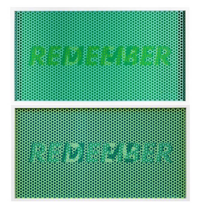 정세인, Remember, Redeemer, 103cm x 56cm each (frame size), Acrylic paint, perforated aluminum, aluminum plate, wooden frame, anti-reflective glass, 2023 *재판매 및 DB 금지