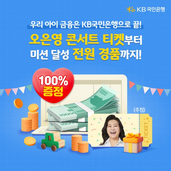 KB국민은행 ‘KB 키즈패키지’ - KB국민은행은 이달 말까지 만18세 미만 자녀 고객을 둔 부모를 대상으로 계좌 개설과 증권계좌 등록 등을 진행하면 쿠폰 등을 지급하는 ‘KB 키즈패키지’ 이벤트를 진행한다.