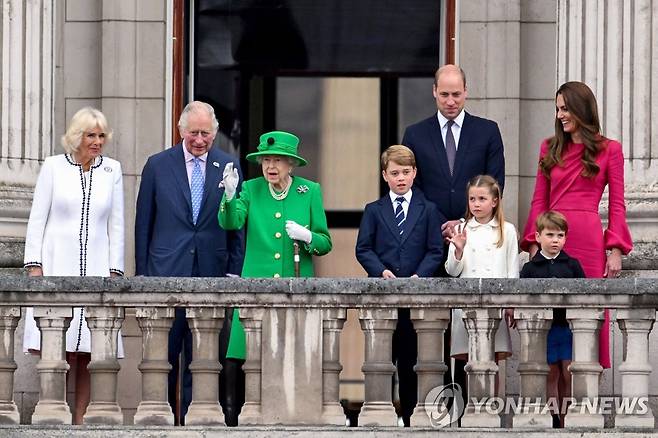 영국 엘리자베스 2세 여왕과 왕실 가족들 [AFP 연합뉴스 자료사진. 재판매 및 DB 금지]