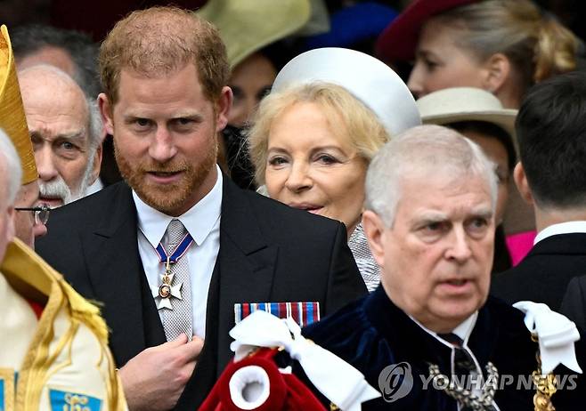 찰스 3세 영국 국왕 대관식에 참석한 해리 왕자 [AFP=연합뉴스. 재판매 및 DB 금지]