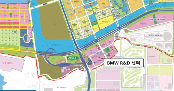 BMW R&D(연구개발)센터 위치도 [사진=인천경제청]