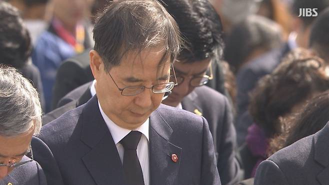 윤석열 대통령을 대신해 제75주년 4·3추념식에 참석한 한덕수 국무총리