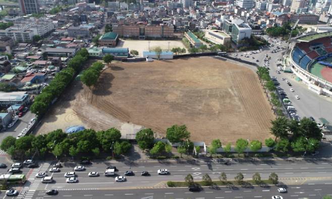 전주 종합경기장 부지 내 야구장이 철거된 모습. 전주시 제공