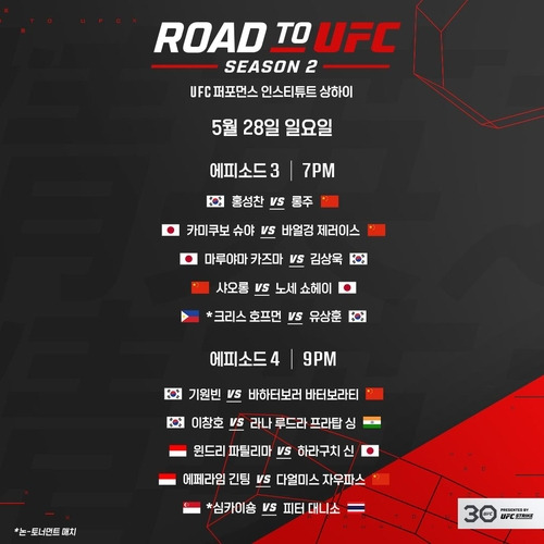 로드 투 UFC 오프닝 라운드 대진표 [UFC 제공. 재판매 및 DB 금지]