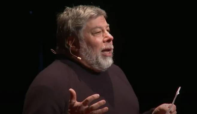 Apple co-founder, Steve Wozniak. Captured from a TED Talk video in 2015