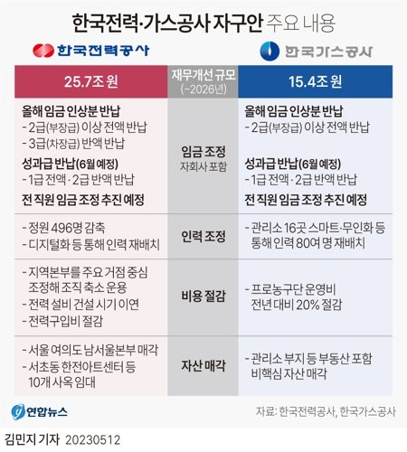 한국전력공사 및 한국가스공사 자구책