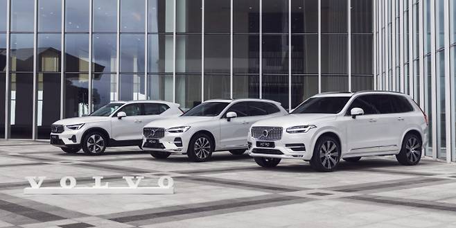 볼보자동차의 대표 SUV 라인업. 왼쪽부터 XC40, XC60, XC90. /사진=볼보자동차코리아