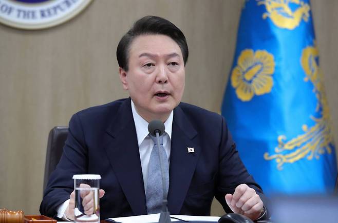 윤석열 대통령이 28일 서울 용산 대통령실 청사에서 국무회의를 주재하고 있다. /사진=뉴시스