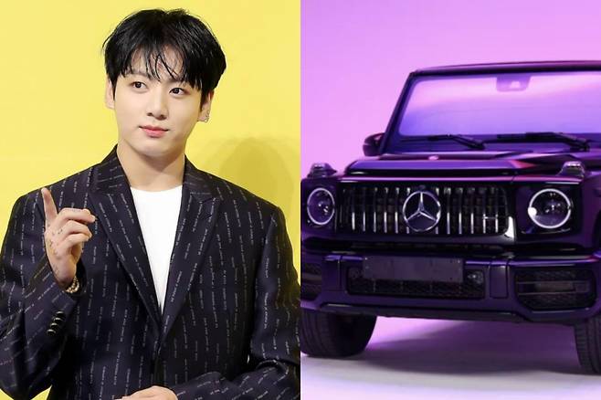 (왼쪽부터) 방탄소년단 정국, 벤츠 G바겐 G63 에디션 /사진=머니투데이 DB, 블랙랏 홈페이지 캡처