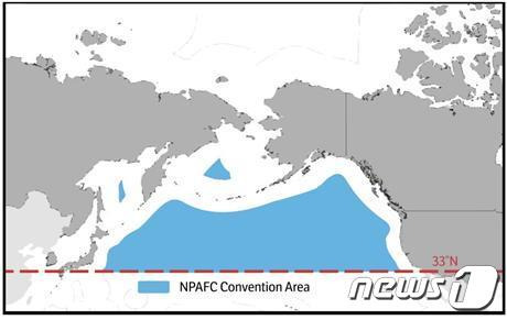 북태평양 소하성 어류위원회 협약수역(NPAFC 누리집 갈무리)