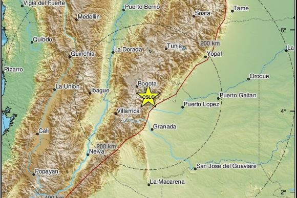콜롬비아서 규모 4.8 지진 [EMSC 홈페이지 캡처. 재판매 및 DB 금지]