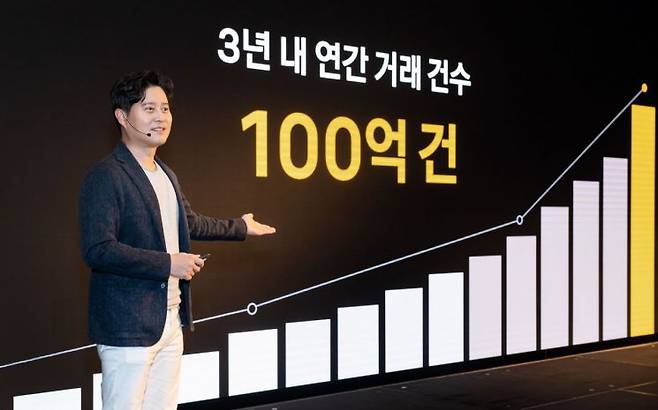 신원근 카카오페이 대표가 15일 서울 영등포구 여의도에서 기자간담회를 열고 올해 사업 방향을 설명하고 있다.(사진제공=카카오페이)