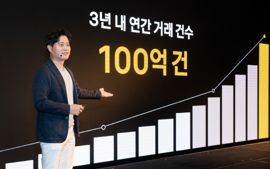 15일 서울 여의도 콘래드호텔에서 열린 카카오페이 기자간담회에서 신원근 대표가 발표하고 있다. 카카오페이 제공.