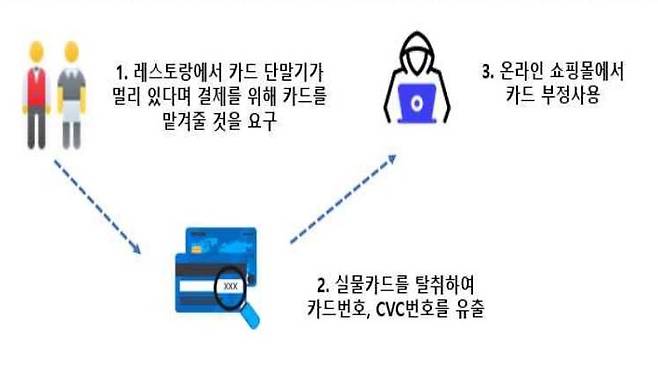 해외 카드 부정사용 피해사례 설명도(금감원 제공)