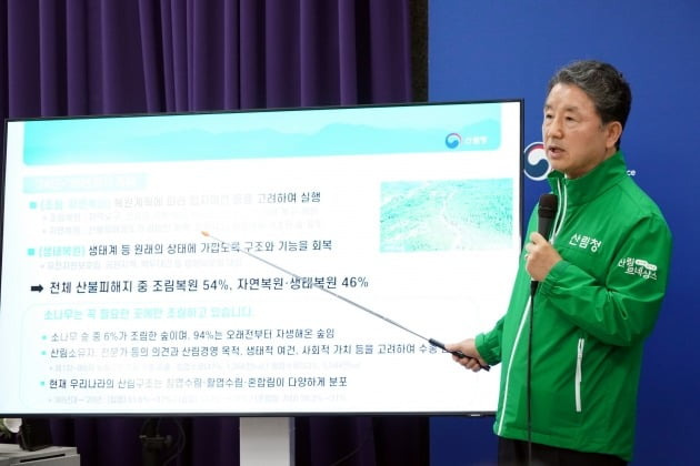 17일 정부대전청사 기자실에서 남성현 산림청장이 2023년 봄철 산불 현황 분석 및 향후 대응전략을 발표하고 있다. 산림청 제공