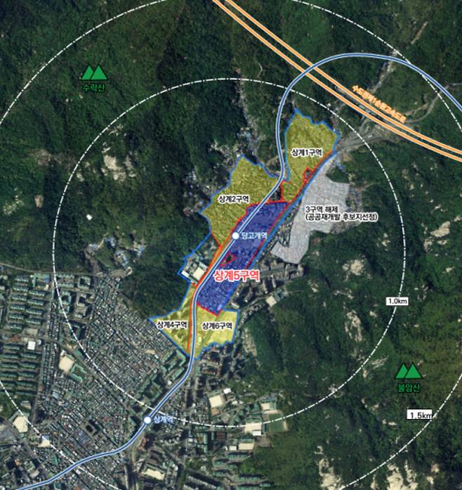 상계재정비촉진지구 상계5구역 위치도