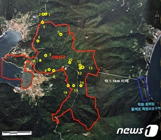 통영거제환경운동연합이 2019년부터 2022년까지 확인한 노자산 팔색조 둥지 현황.(통영거제환경운동연합 제공)