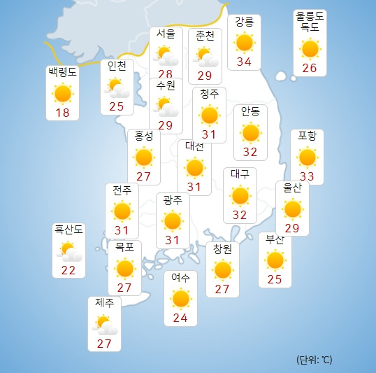 기상청 오늘(18일) 오전 날씨 : 전국날씨,날씨예보,주말,주간날씨