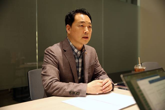 Nat Ryu, the head of Ourhome's US business, speaks during an interview held at Ourhome's headquarters in Magok-dong, Seoul. (Ourhome)