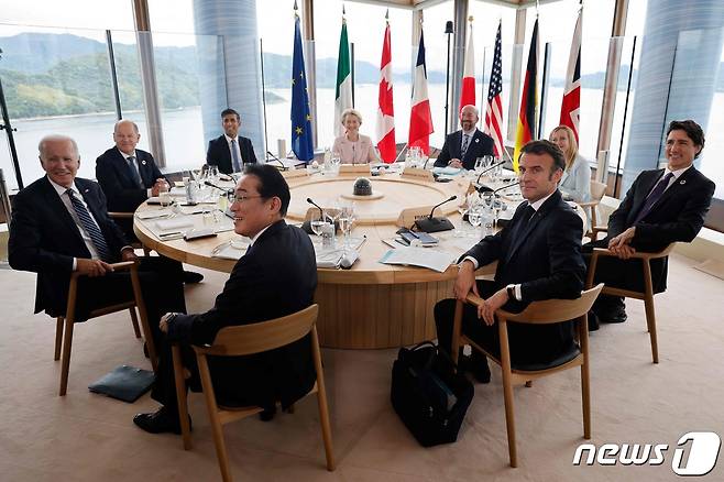 19일 오후 일본 히로시마에서 열린 주요7개국(G7) 정상회의 모습. 2023.5.19 ⓒ AFP=뉴스1 ⓒ News1 정윤미 기자