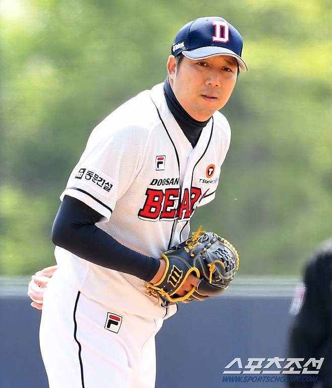 2023 KBO 퓨처스리그 두산 베어스와 KIA 타이거즈의 DH 1차전 경기가 27일 이천 두산베어스파크에서 열렸다. 두산 장원준. 이천=박재만 기자pjm@sportschosun.com/2023.04.27/