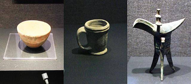 위저우 균관요지박물관에 전시된 홍도완, 흑도배, 동작. ⓒ최종명