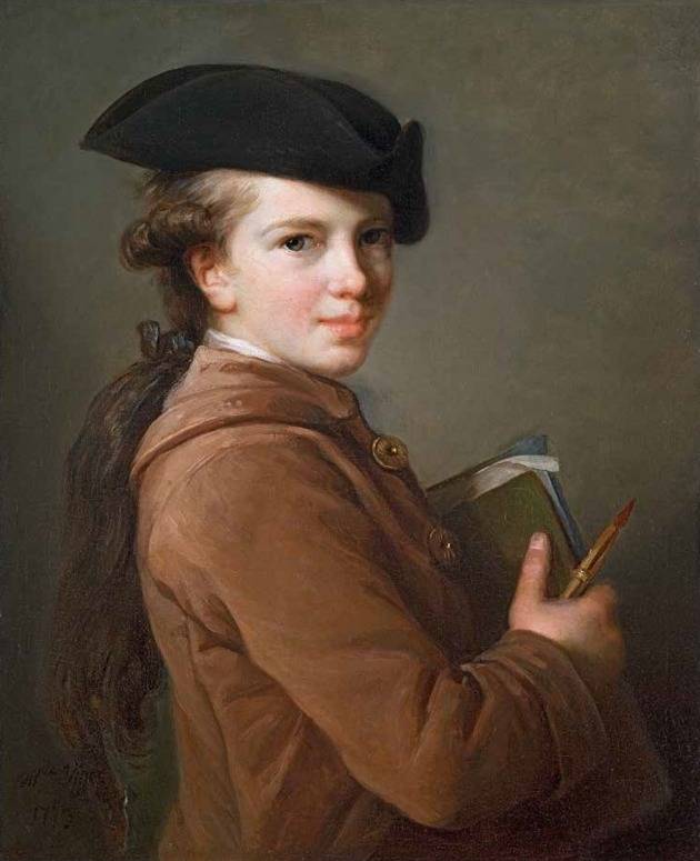 화가가 18세 때 그린 '에티엔 비제'(1773). 자신의 오빠를 그린 작품으로, 작가의 청소년기 최고 작품 중 하나로 꼽힌다. 당시 다른 성인 화가들과 비교해도 테크닉이 뛰어나다.  /세인트루이스 미술관 소장