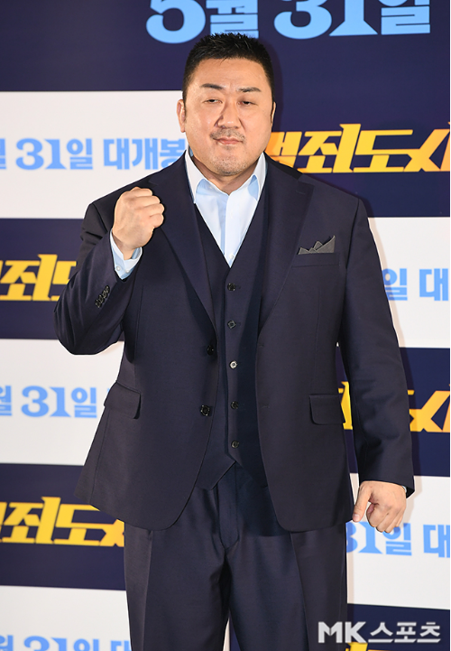 마동석이 ‘범죄도시3’ 언론배급시사회에 참석했다. 사진=천정환 기자