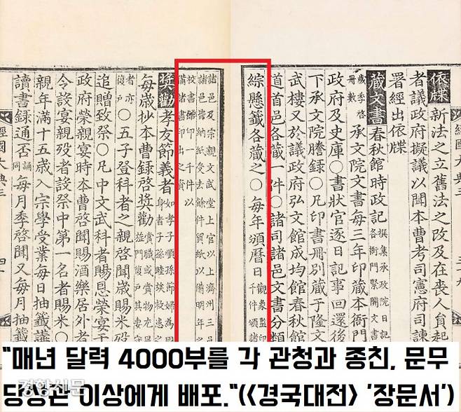 조선 전기에서는 해마다 동짓날 즈음에 4000부  가량의 달력을 만들어 서울과 지방의 각 관청과 종친, 문무당상관 이상에게 배포했다.|서울대 규장각 한국학연구원 소장